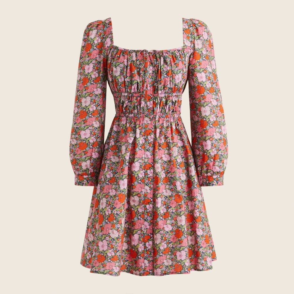 J.Crew Cinched Waist Organic Cotton Liberty London Dress